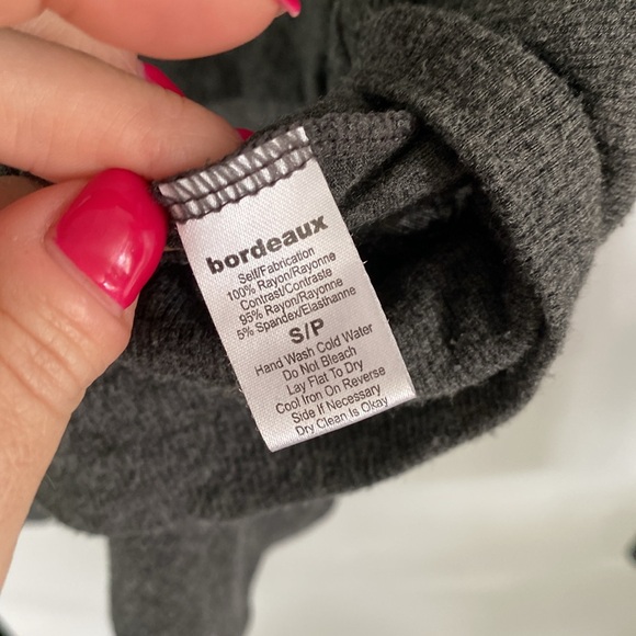 ANTHROPOLOGIE BORDEAUX Grey cardigan top shrug sweater layer S gray - Picture 3 of 4